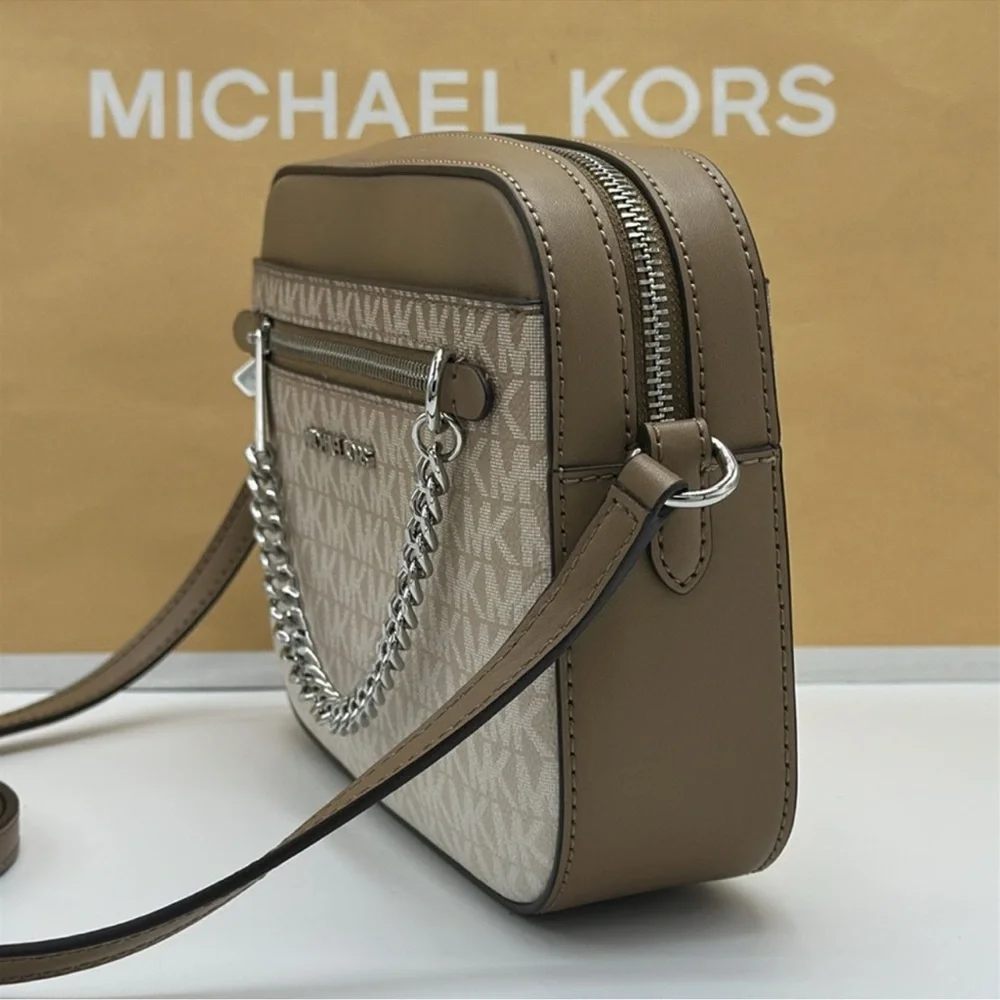 MICHAEL KORS Jet Set Lg Ombré Signature Logo EW Crossbody Body East West Husk